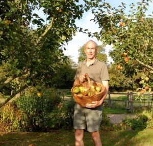 Alex gathering Bramleys cropped Alex in the U.K. gathering his Bramleys