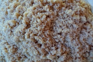 apple crisp topping consistency of topping, prebaking